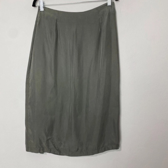 Rag Poet Women's Side Button Midi Pencil Skirt Medium Green-Gray Soft Modern - Picture 5 of 8